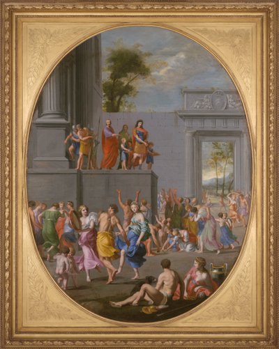 La liberalidad de Tito (Alegoría de la liberalidad de Luis XIII y el cardenal Richelieu), c.1637-38 de Jacques Stella