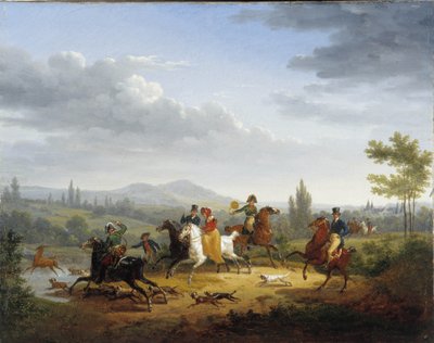 La caza del ciervo (óleo sobre lienzo) de Jacques Swebach Desfontaines