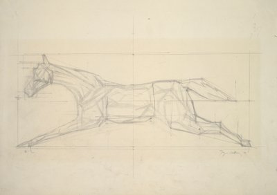 Serie Jockey, no.2 (Caballo visto de lado) de Jacques Villon