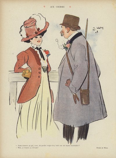 En las carreras. Ilustración para Le Rire de Jacques Wely