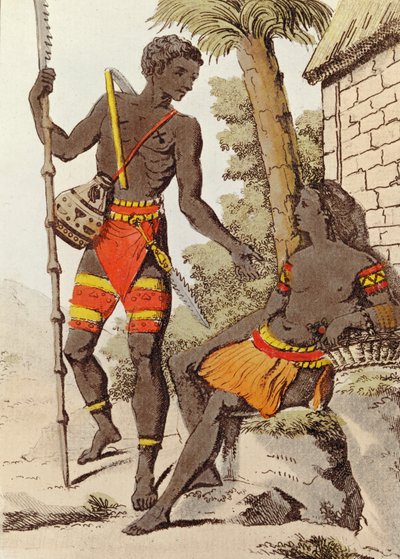 Hombre y mujer de las Islas Palau, 1805 de Jacques after Grasset de Saint Sauveur