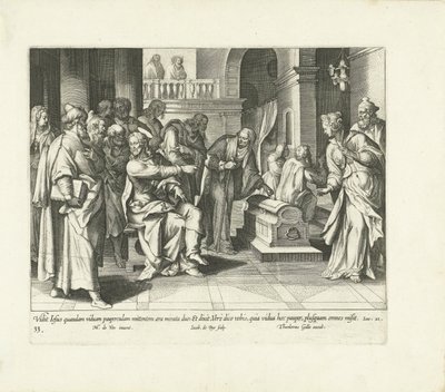 Generosidad de la viuda pobre Vita, passio et resvrrectio Iesv Christi (título de la serie) Vida, Pasión y Resurrección de Cristo (título de la serie) de Jacques de Bie