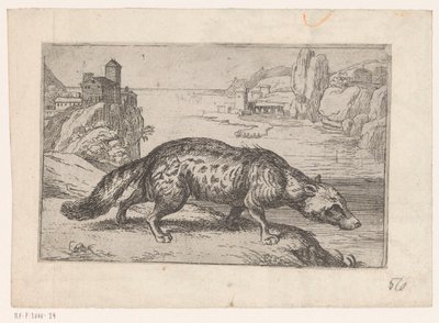 Hiena Animales en paisajes (título de la serie) de Jacques de Fornazeris (attributed to)