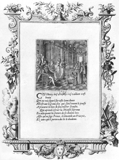 Enrique IV (1553-1610) Rey de Francia y Navarra enseñando al Delfín Luis de Francia, futuro Luis XIII (1601-43) c.1605 de Jacques de Fornazeris