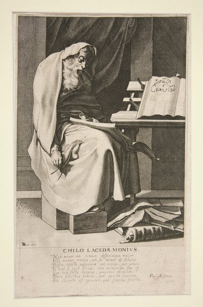 Chilo Lacedaemonius, #3 de la serie Los Siete Reyes Magos de Grecia de Jacques de Gheyn III