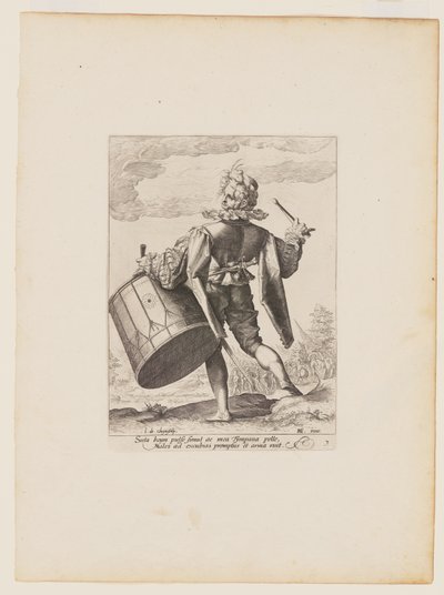 Tamborilero, de Oficiales y soldados de la escolta del emperador Rodolfo II de Jacques de Gheyn II
