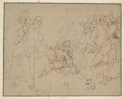 Trabajo en un Dunghill, intentado por sus amigas de Jacques de Gheyn II