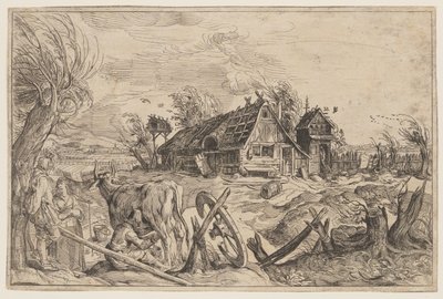 Paisaje con granja de Jacques de Gheyn II