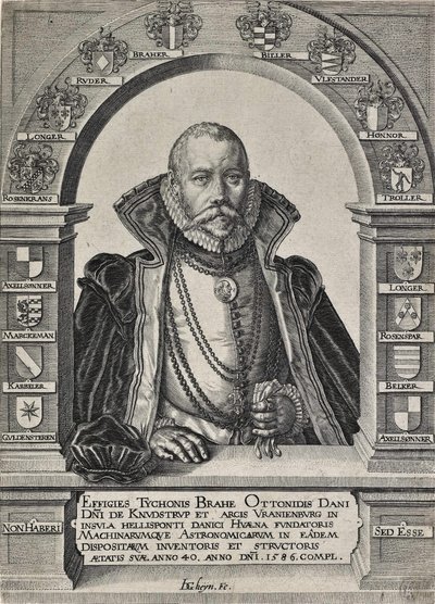 Retrato de Tycho Brahe, astrónomo (sin sombrero) de Jacques de Gheyn II