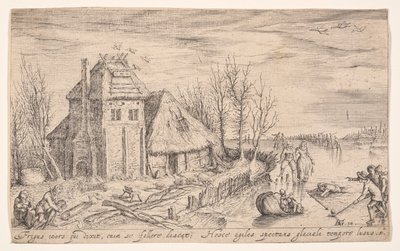 Paisaje invernal con patinadores sobre hielo, de Paisajes de Jacques de Gheyn II