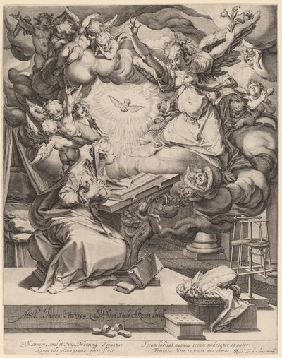 La Anunciación de Jacques de Gheyn II after Abraham Bloemaert
