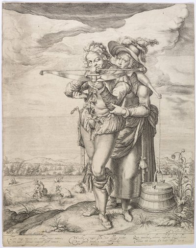 El ballestero y la lechera, c. 1610 de Jacques de Gheyn the Younger