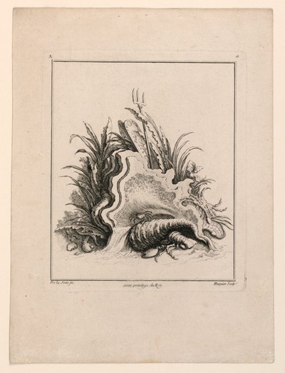 Escudo, de "Recueil Nouveau de Differens Cartouche" de Jacques de Lajoüe