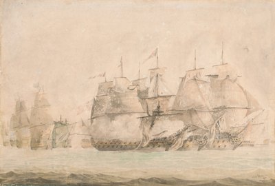 Batalla de San Vicente, Nelson en el "Capitán" abordando y capturando los dos buques de línea de batalla el 14 de febrero de 1797 de Jahleel Brenton