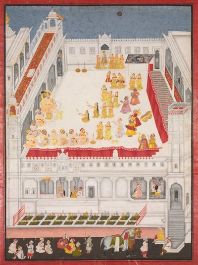 Maharana Jagat Singh asistiendo al Raslila de Jai Ram