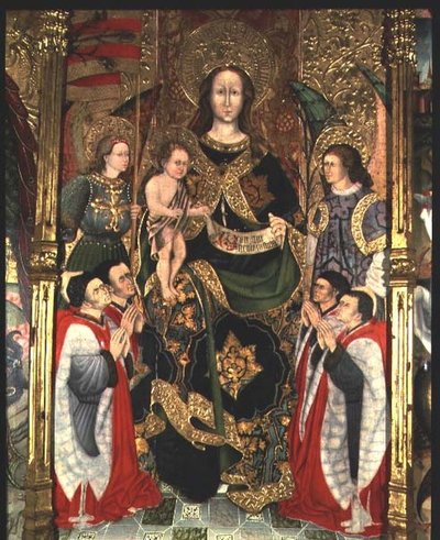 Virgen con el Niño, panel central del Retablo de la Paeria dedicado a San Miguel de Jaime Ferrer II