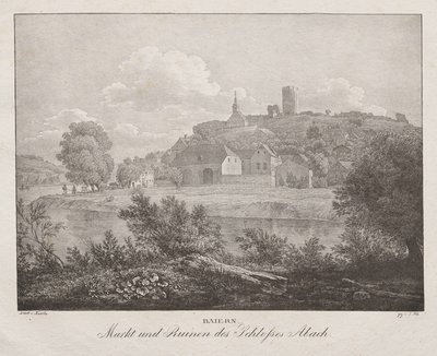Baiern, Markt und Ruinen des Schlosses Abach de Jakob Alt