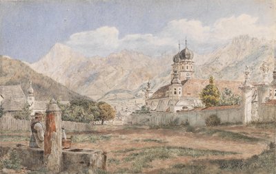Vista de la Abadía de Stams en el Tirol de Jakob Alt