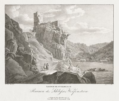 Nieder-oesterreich, Ruinen des Schlosses Werfenstein de Jakob Alt