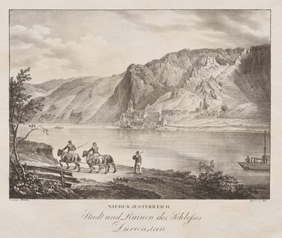Nieder-oesterreich, Stadt und Ruinen des Schlosses de Jakob Alt