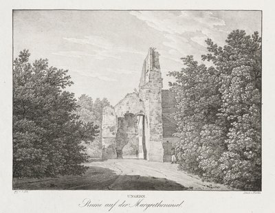 Ungern, Ruinen auf der Margretheninsel de Jakob Alt