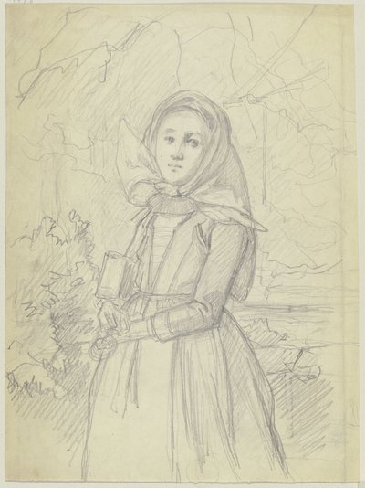 Campesina en el bosque de Jakob Becker