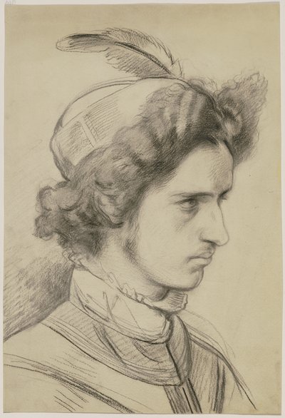 Joven con sombrero de plumas de tres cuartos de Jakob Becker
