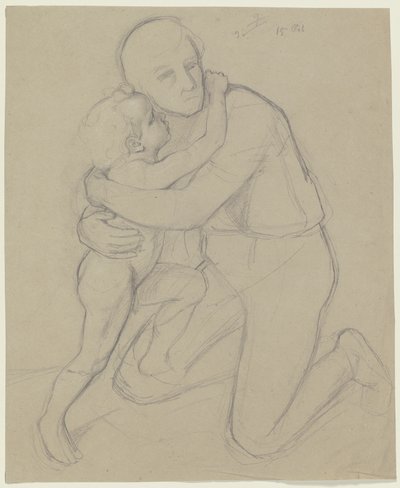 Hombre con niño de Jakob Becker