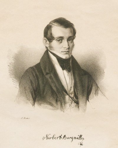 Retrato del compositor Norbert Burgmüller 1810-1836, 1836 de Jakob Becker