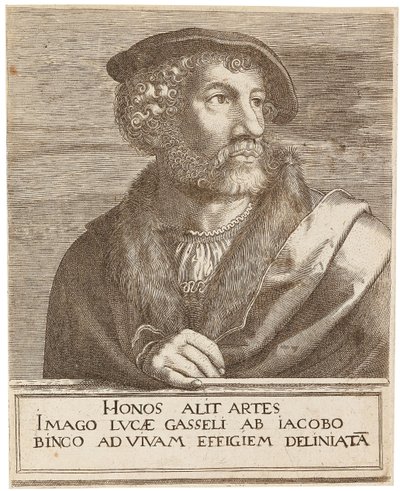 Retrato del artista Lucas Gassel de Jakob Binck