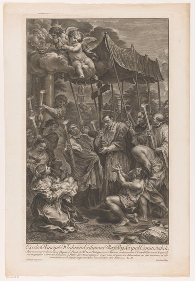 San Carlos Borromeo lleva un crucifijo junto a las víctimas de la peste de Jakob Frey (I)