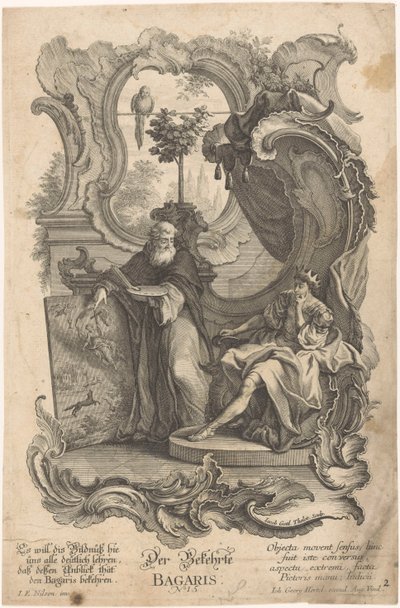 Bagaris el converso Der Bekehrte Bagaris (título sobre objeto) Apeles y Bagaris (título de la serie) de Jakob Gottlieb Thelott