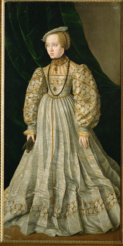 La archiduquesa Ana, hija del rey Fernando y de su esposa, Ana de Hungría, se casó con Alberto de Baviera (pintura sobre lienzo) de Jakob Seisenegger