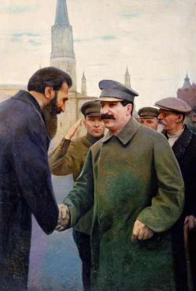 El encuentro de José Stalin (1879-1953) y Otto Schmidt de Jakoff Jakovlevitch Kalinitchenko