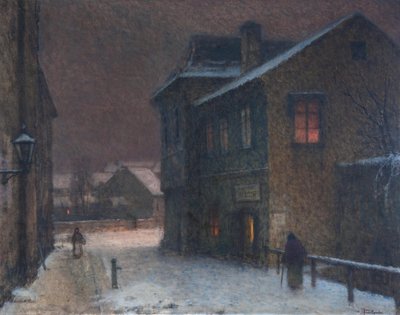 Calle en la nieve, 1907-1909 de Jakub Schikaneder