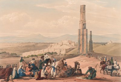 La Fortaleza y Ciudadela de Ghuznee y los dos Minaretes, c.1839 de James (after) Atkinson