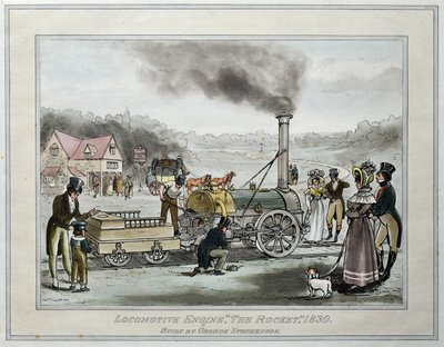 Locomotora "The Rocket", construida por George Stephenson de James (after) Naysmith