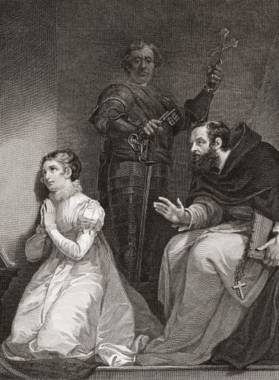 John Feckenham visita a Lady Jane Grey en la Torre de Londres (impresión) de James (after) Northcote