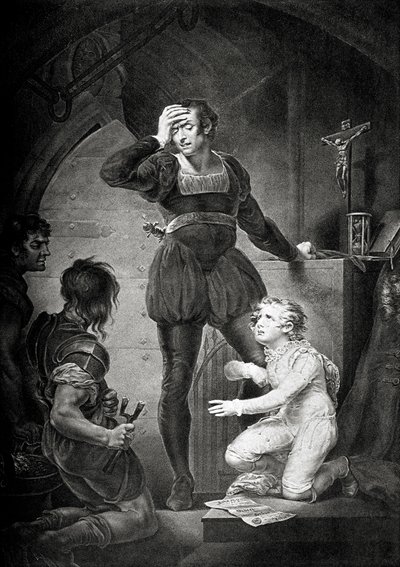 Rey Juan. Acto IV, escena I: Hubert con Arturo en la prisión de James (after) Northcote