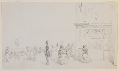 Un grupo de figuras en una explanada de James Abbott McNeill Whistler