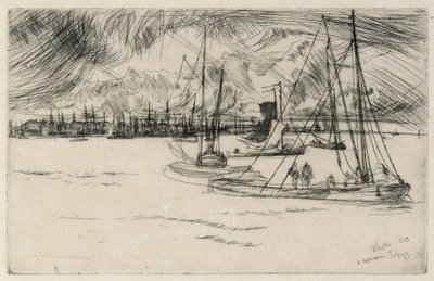 Ámsterdam desde el Tolhuis de James Abbott McNeill Whistler