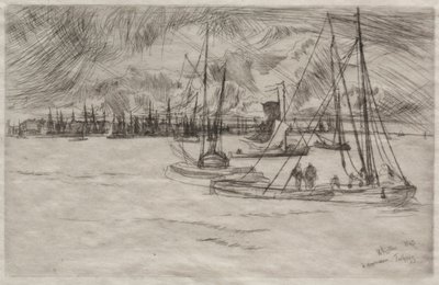 Ámsterdam desde el Tolhuis, 1863 de James Abbott McNeill Whistler