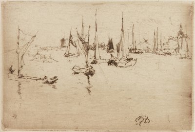 Barcazas, Dordrecht, 1884 de James Abbott McNeill Whistler