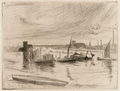 Amanecer en Battersea Cadogan Pier, 1861 de James Abbott McNeill Whistler