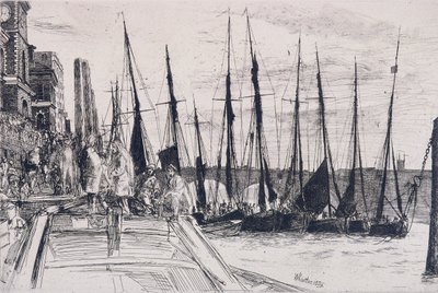Barcos junto a Billingsgate, Londres, 1859 de James Abbott McNeill Whistler
