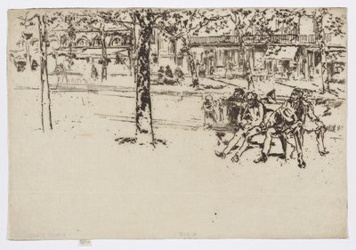 Boulevard Poissonière, París, c.1892-93 (aguafuerte; tinta sobre papel) de James Abbott McNeill Whistler