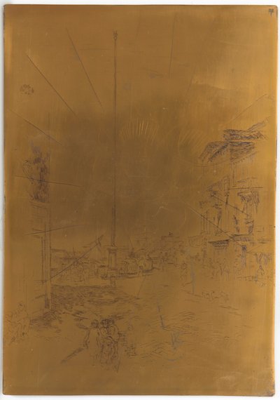 Placa de impresión cancelada para El pequeño mástil, 1879-1880 de James Abbott McNeill Whistler