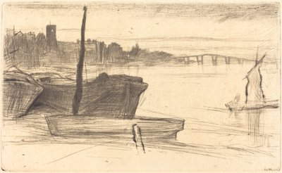 Puente y iglesia de Chelsea, c. 1870-1871 de James Abbott McNeill Whistler