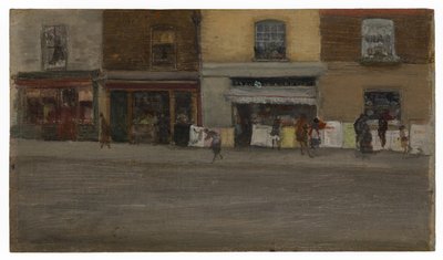 Chelsea Shops, principios de la década de 1880 (óleo sobre panel de madera) de James Abbott McNeill Whistler