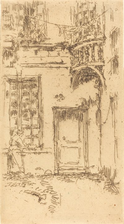 Patio, Rue P.L. Courier, 1888 de James Abbott McNeill Whistler
